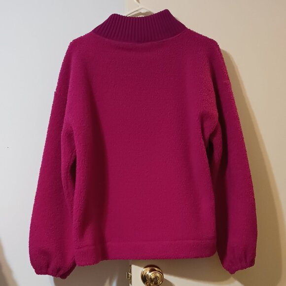 EUC ~ Loft Cozy Sherpa Mauve Colored Sweater (Size: Large) - Picture 3 of 4